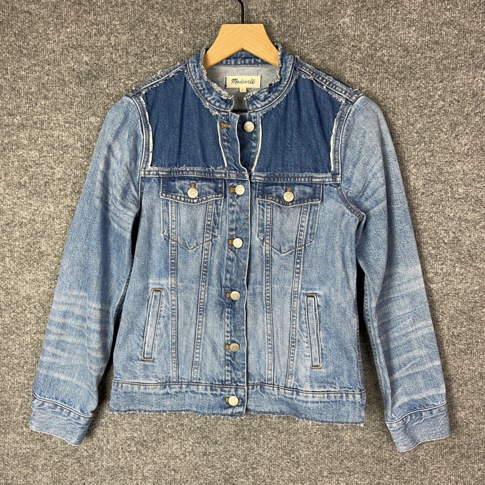 Madewell Two-Tone Blue Denim Jacket Size Medium.